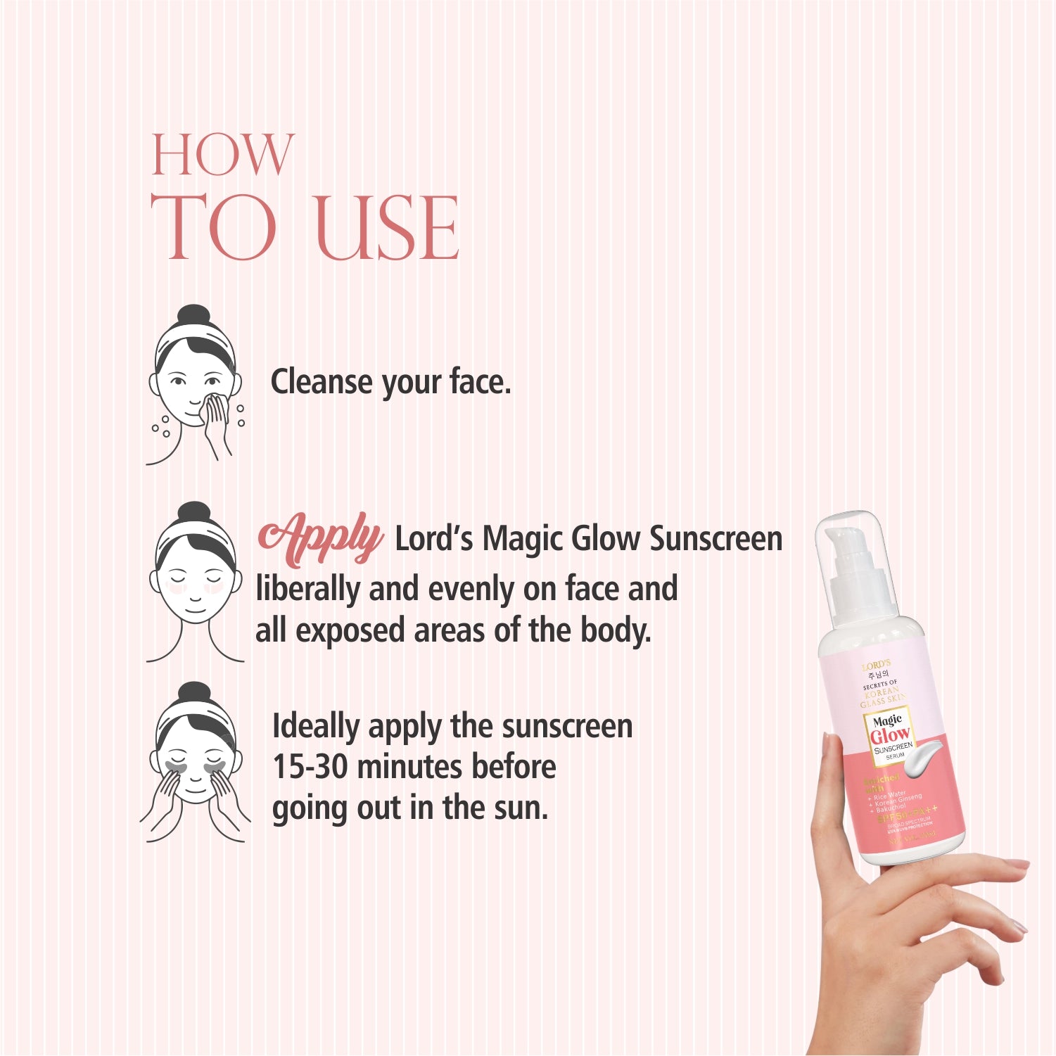 Lord's Rice Water Magic Glow SPF 50+ PA++ Sunscreen Serum