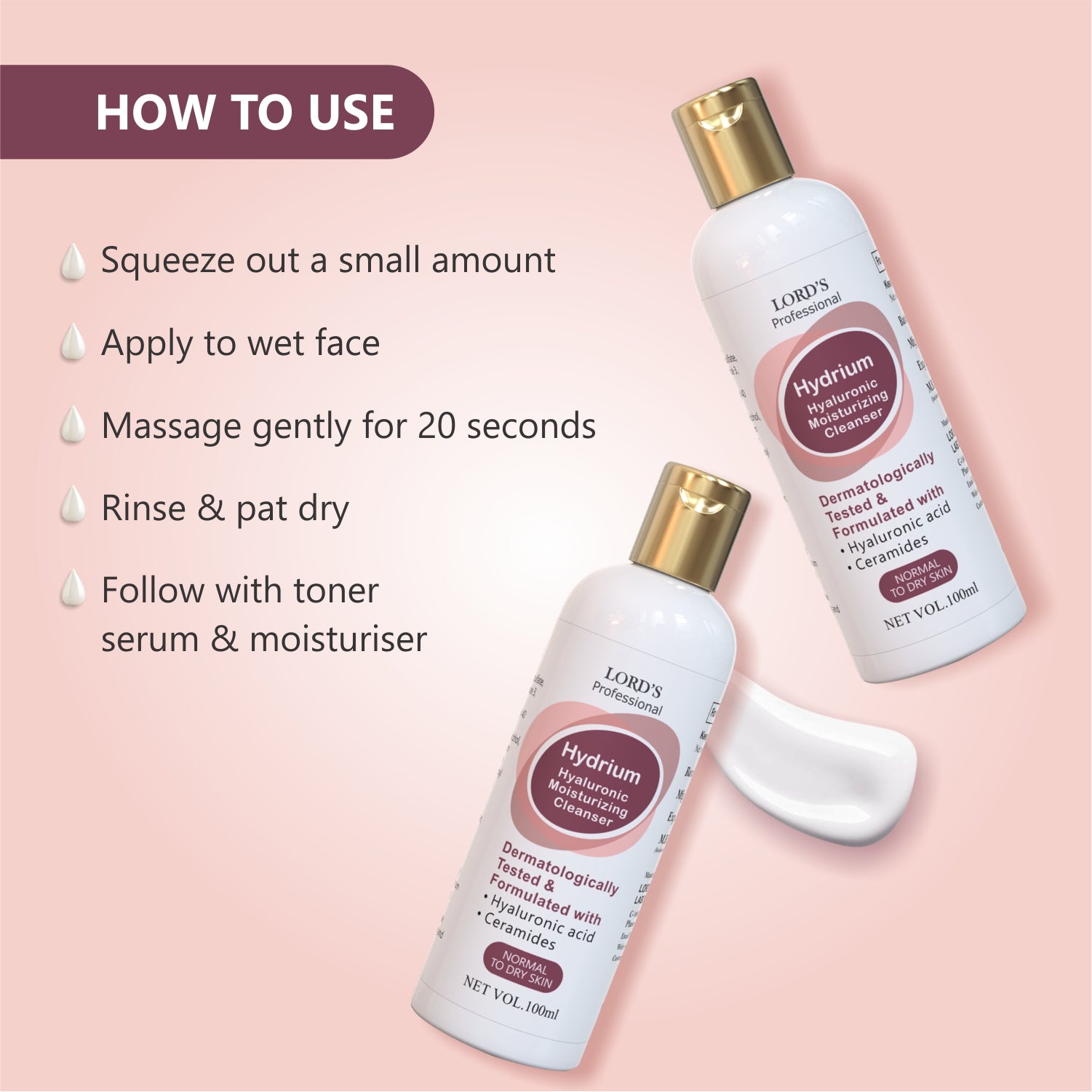 Hydrium Hyaluronic Moisturizing Cleanser (100ml)