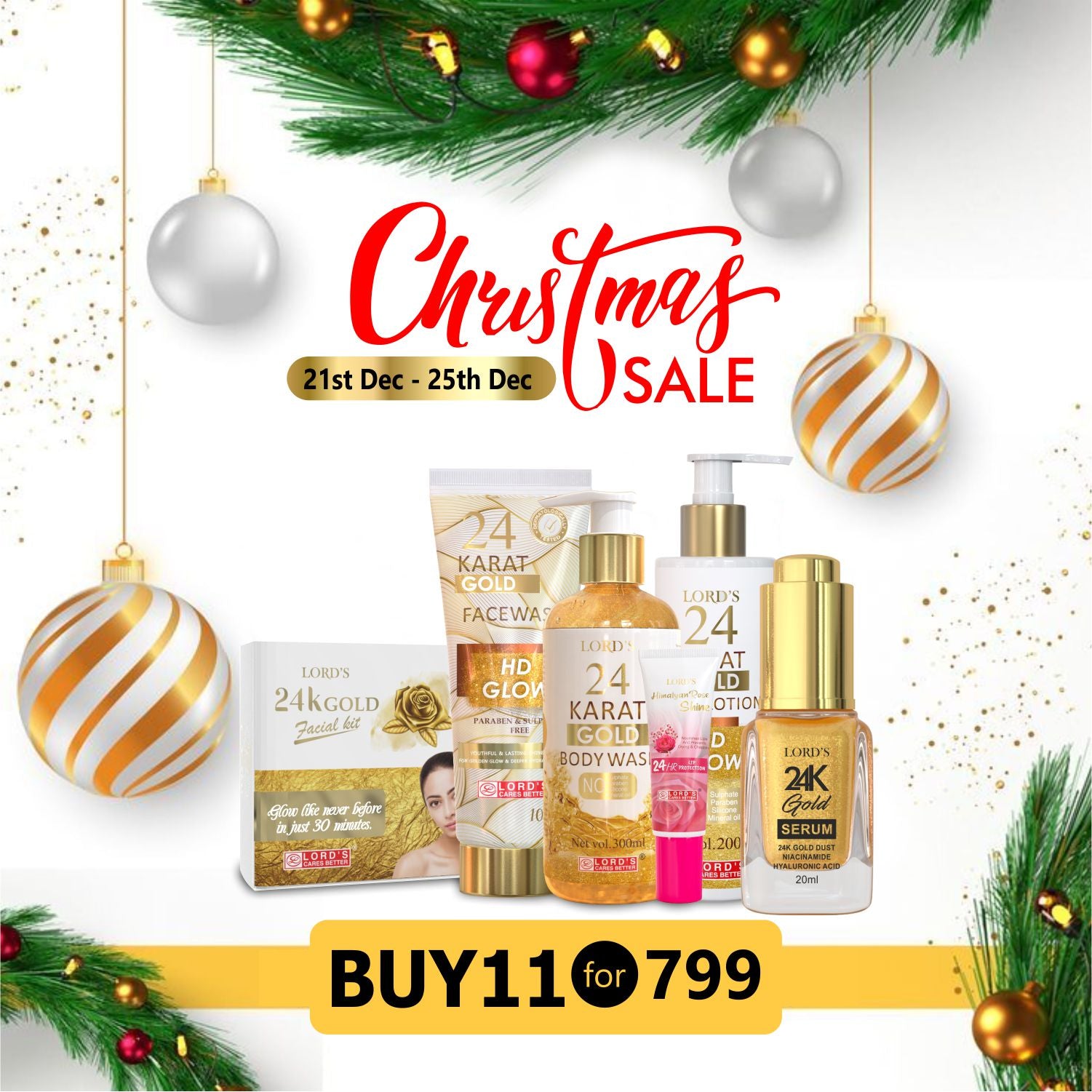 buy 11 @ 799 || Christmas 24k Gold Brighting Range