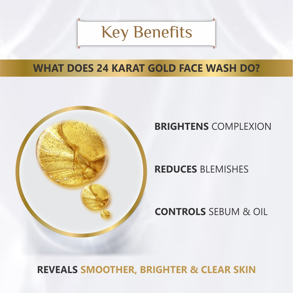 Buy 1 Get 3 Free - 24 Karat Gold Face Wash +Lip Balm(300ml+10g)