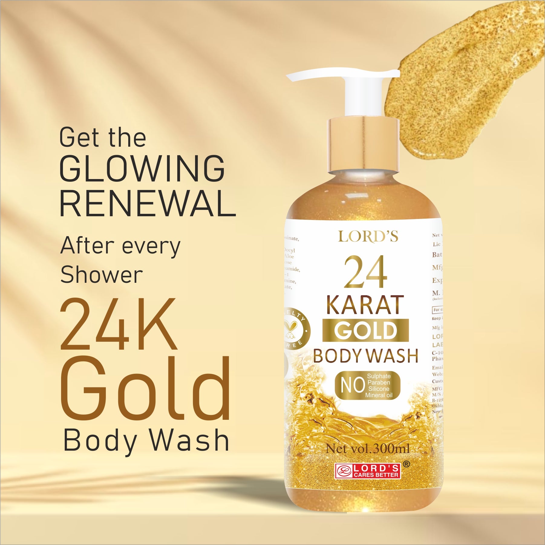 Lord's 24 Karat Gold Body Lotion + Body Wash (500 ml)