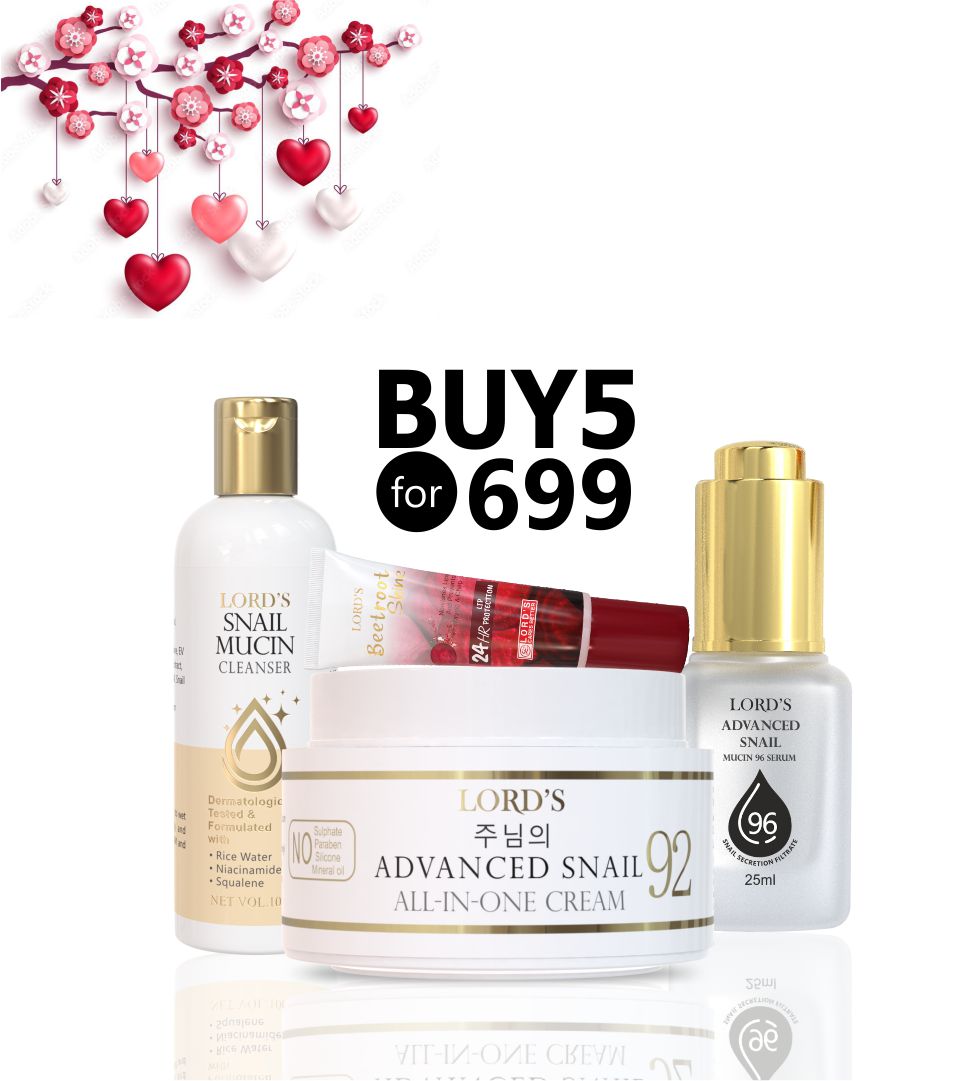 Buy 5 @ ₹699 – Lord's Snail Mucin  Glow Kit