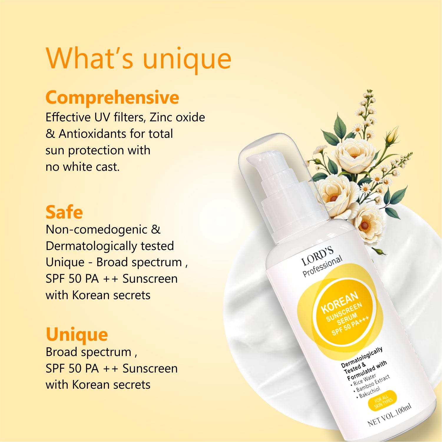 Professional Korean Sunscreen Serum  spf 50 pa +++