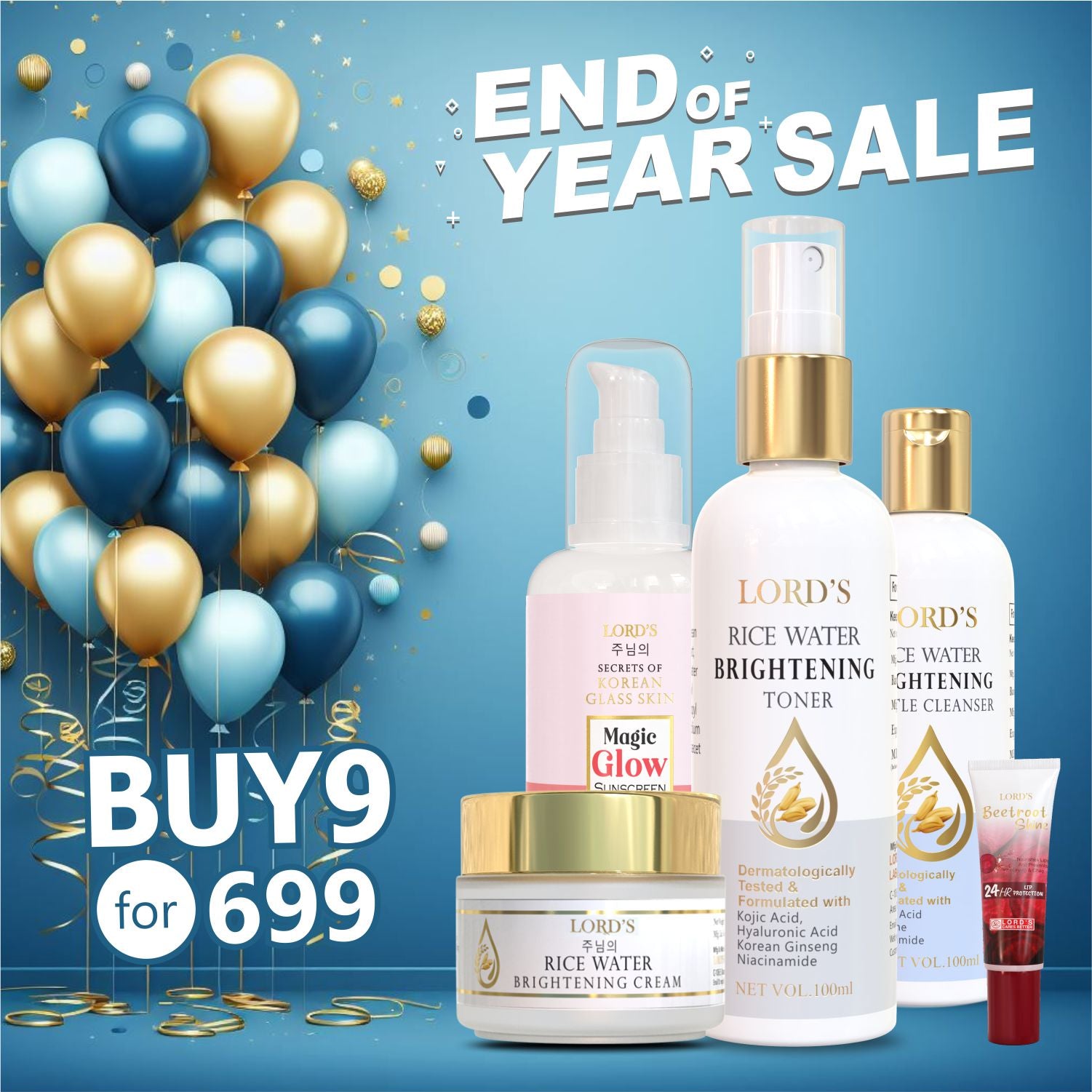 Buy 9 @699 - New Year Rice Water Skincare Sale