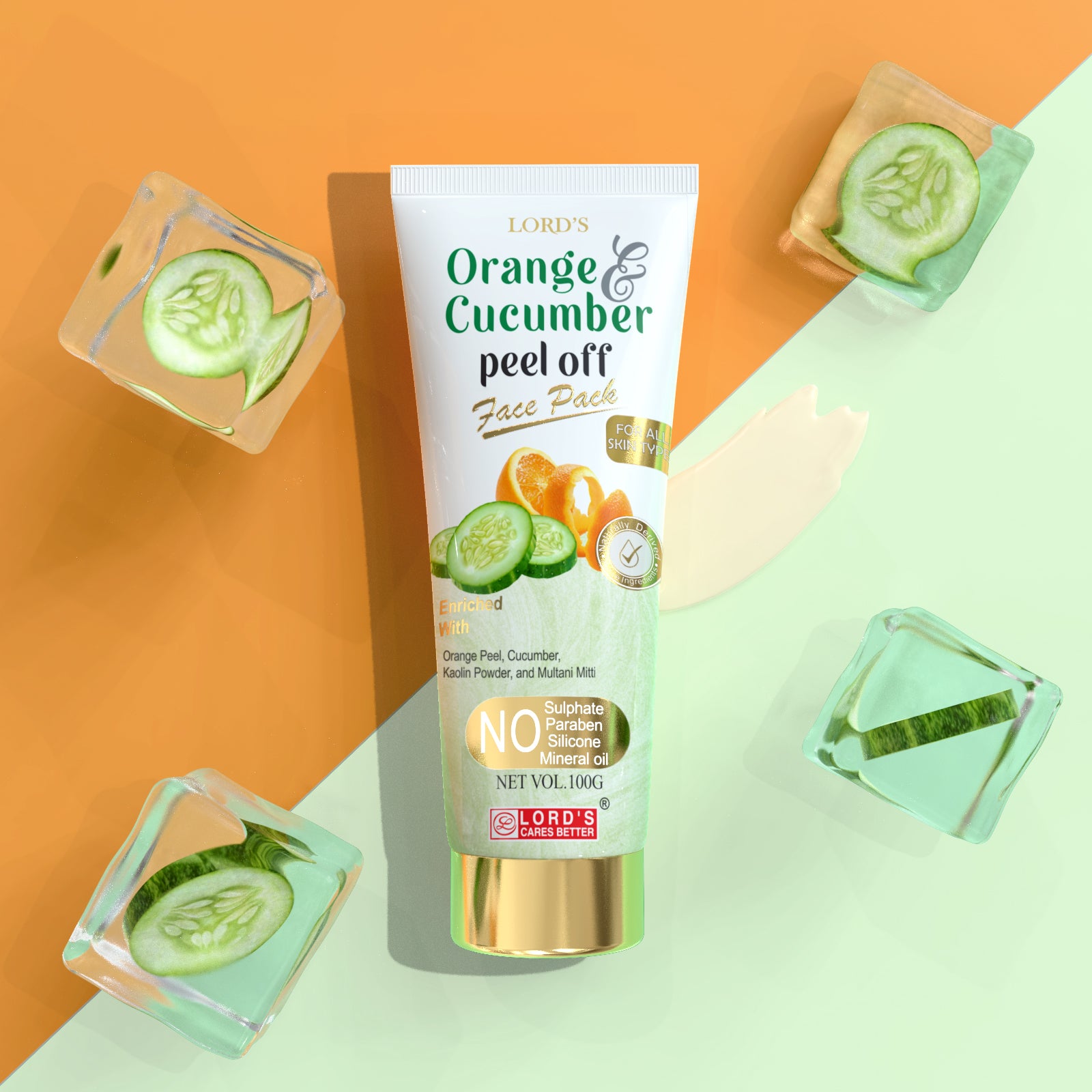 Orange and Cucumber Peel Off face pack (100g)